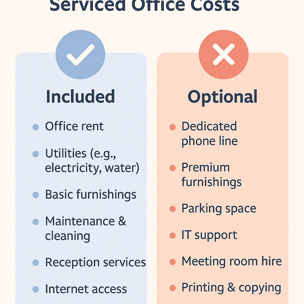 Included vs Optional Services in Serviced Office Costs